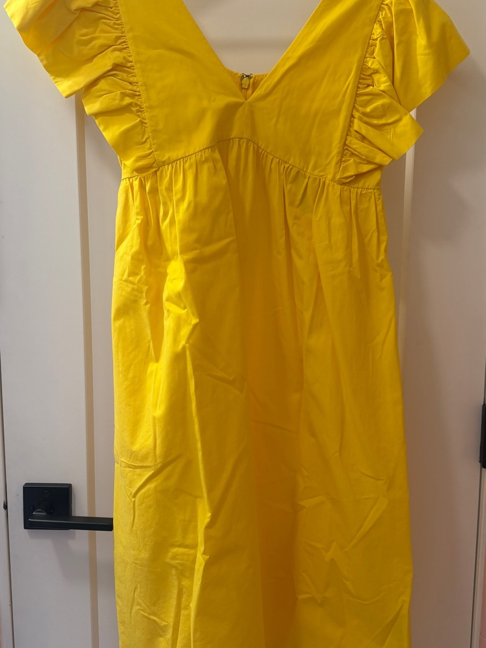 Anthropologie Yellow Ruffle-Sleeve Cotton Dress